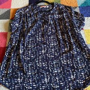 Evri blue abstract blouse 2x